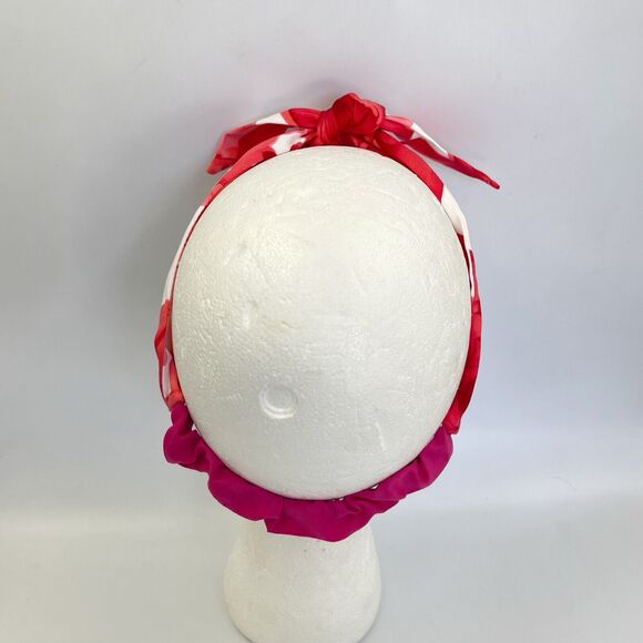 New Women Headband Hair Accessories knotted Red And White Floral - Picture 8 of 15